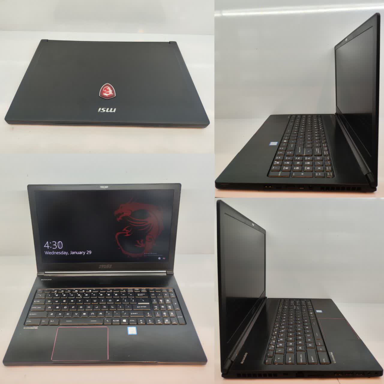 لپ تاپ گیمینگ ام اس آی 15 اینچی مدل MSI Gaming GS63VR 7RF– CORE i7(7700HQ)/16GB/256/6GB Nvidia GTX 1060/FHD ips